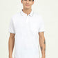 White Solid Slim Fit Polo T-Shirt | Greenfibre