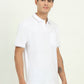 White Solid Slim Fit Polo T-Shirt | Greenfibre