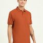 Brown Solid Slim Fit Polo T-Shirt | Greenfibre