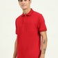 Red Solid Slim Fit Polo T-Shirt | Greenfibre