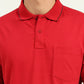 Red Solid Slim Fit Polo T-Shirt | Greenfibre