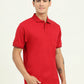 Red Solid Slim Fit Polo T-Shirt | Greenfibre
