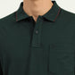 Bottle Green Solid Slim Fit Polo T-Shirt | Greenfibre