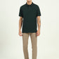 Bottle Green Solid Slim Fit Polo T-Shirt | Greenfibre