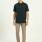 Bottle Green Solid Slim Fit Polo T-Shirt | Greenfibre