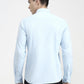 Aqua Blue Solid Smart Fit Semi Casual Shirt | Greenfibre