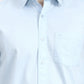 Aqua Blue Solid Smart Fit Semi Casual Shirt | Greenfibre