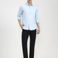 Aqua Blue Solid Smart Fit Semi Casual Shirt | Greenfibre