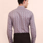 Brown Printed Slim Fit Party Wear Shirt | Greenfibre