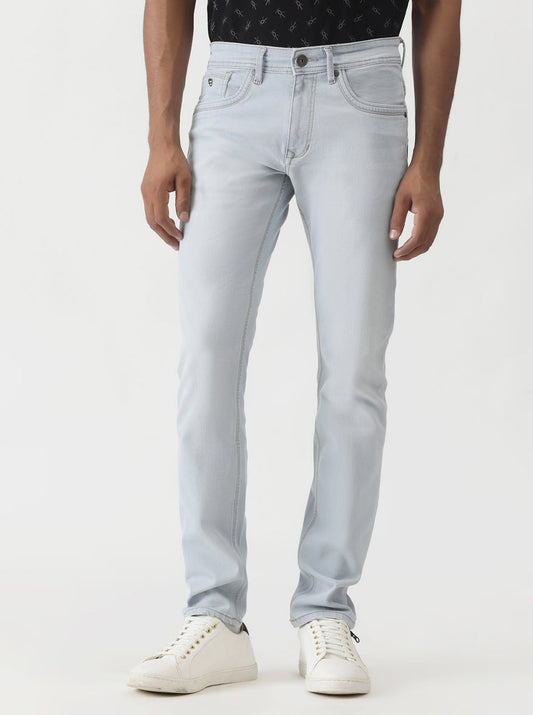 Ice Blue Washed Slim Fit Jeans | Greenfibre