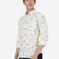 Off White Printed Slim Fit Casual Shirt | Greenfibre