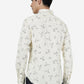 Off White Printed Slim Fit Casual Shirt | Greenfibre