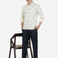 Off White Printed Slim Fit Casual Shirt | Greenfibre