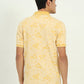 Light Yellow Printed Slim Fit Polo T-Shirt | Greenfibre