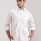 White Printed Smart Fit Semi Casual Shirt | Greenfibre