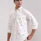 White Printed Smart Fit Semi Casual Shirt | Greenfibre