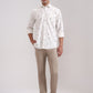 White Printed Smart Fit Semi Casual Shirt | Greenfibre