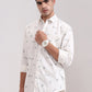 White Printed Smart Fit Semi Casual Shirt | Greenfibre