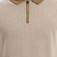 Khaki & White Checked Slim Fit Polo T-Shirt | Greenfibre