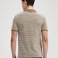 Khaki & White Checked Slim Fit Polo T-Shirt | Greenfibre