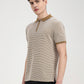 Khaki & White Checked Slim Fit Polo T-Shirt | Greenfibre