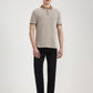 Khaki & White Checked Slim Fit Polo T-Shirt | Greenfibre