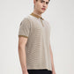Khaki & White Checked Slim Fit Polo T-Shirt | Greenfibre