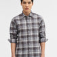 Dark Grey Checked Slim Fit Casual Shirt | Greenfibre