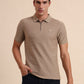 Oxford Brown Printed Slim Fit Polo T-Shirt | Greenfibre