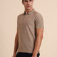 Oxford Brown Printed Slim Fit Polo T-Shirt | Greenfibre