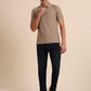 Oxford Brown Printed Slim Fit Polo T-Shirt | Greenfibre