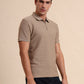 Oxford Brown Printed Slim Fit Polo T-Shirt | Greenfibre