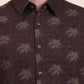 Dark Brown Printed Slim Fit Casual Shirt | Greenfibre
