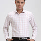 White & Orange Checked Regular Fit Formal Shirt | Greenfibre