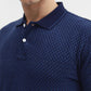 Indigo Blue Checked Slim Fit Polo T-Shirt | Greenfibre