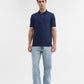 Indigo Blue Checked Slim Fit Polo T-Shirt | Greenfibre