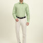 Green Striped Regular Fit Formal Shirt | JadeBlue