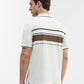 Brown & White Striped Slim Fit Polo T-Shirt | Greenfibre