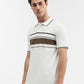 Brown & White Striped Slim Fit Polo T-Shirt | Greenfibre