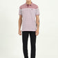 White & Mauve Striped Slim Fit Polo T-Shirt | Greenfibre