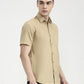 Beige Solid Smart Fit Semi Casual Shirt | Greenfibre