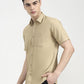 Beige Solid Smart Fit Semi Casual Shirt | Greenfibre