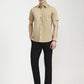 Beige Solid Smart Fit Semi Casual Shirt | Greenfibre