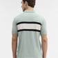 Green & Grey Striped Slim Fit Polo T-Shirt | Greenfibre