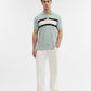 Green & Grey Striped Slim Fit Polo T-Shirt | Greenfibre