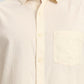Cream Solid Slim Fit Casual Shirt | Greenfibre