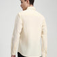 Cream Solid Slim Fit Casual Shirt | Greenfibre