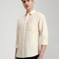 Cream Solid Slim Fit Casual Shirt | Greenfibre