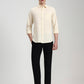 Cream Solid Slim Fit Casual Shirt | Greenfibre