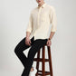 Cream Solid Slim Fit Casual Shirt | Greenfibre